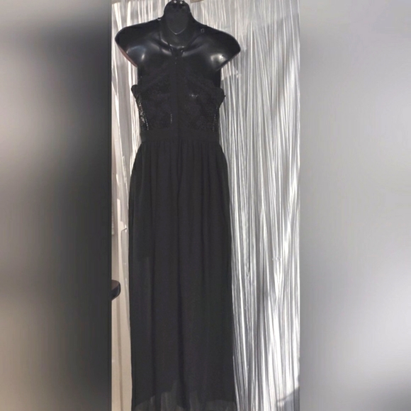 Lace front maxi dress sheer slits to knee sundress New with tags medium - Picture 12 of 16